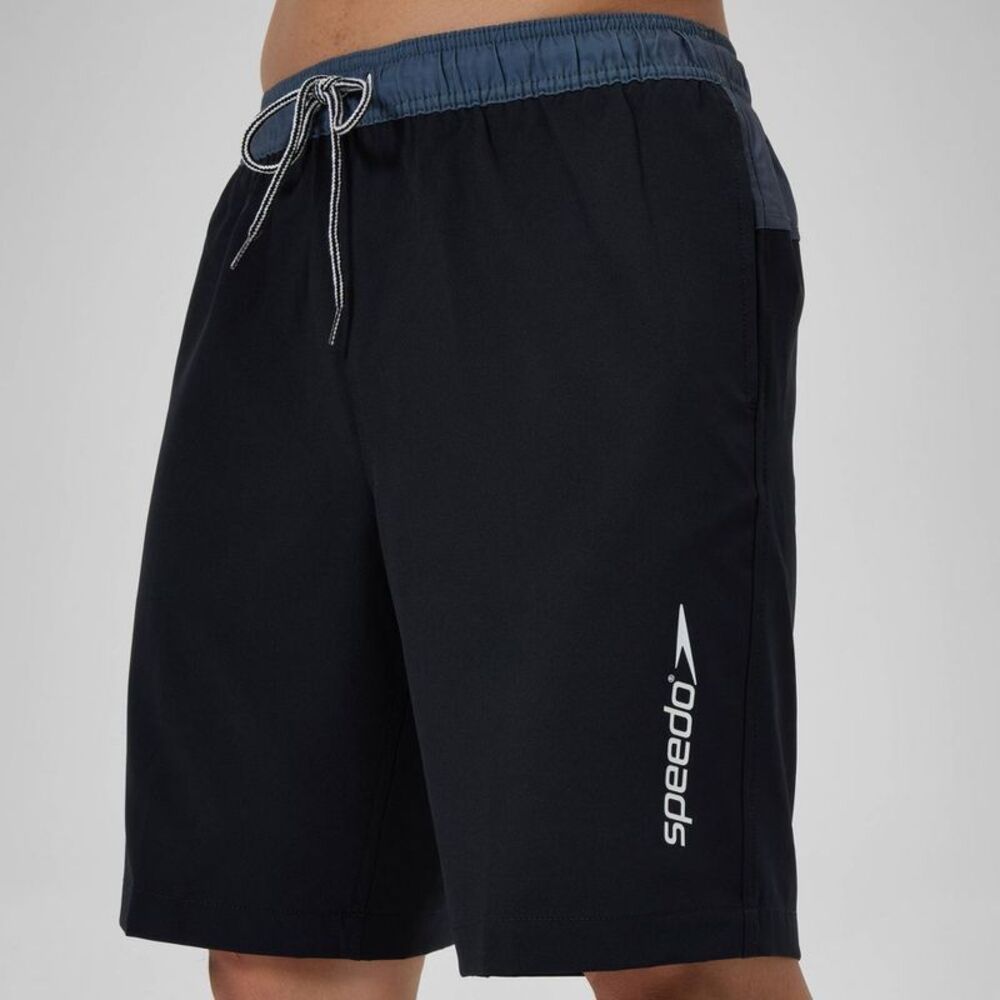 Men's 9" Speedo Marina Swim Shorts - Black M - Picture 2 of 3
